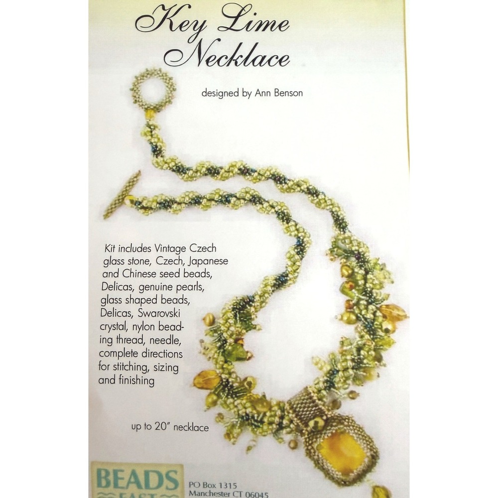 Jewelry Beading Kit Key Lime Necklace Beads East Ann Benson DIY